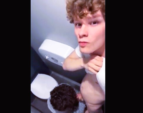 Toilet blowjob